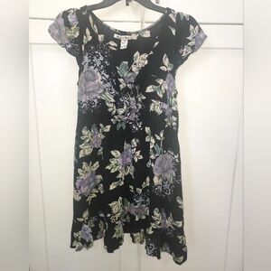 American Rag Black Dress with Floral Design